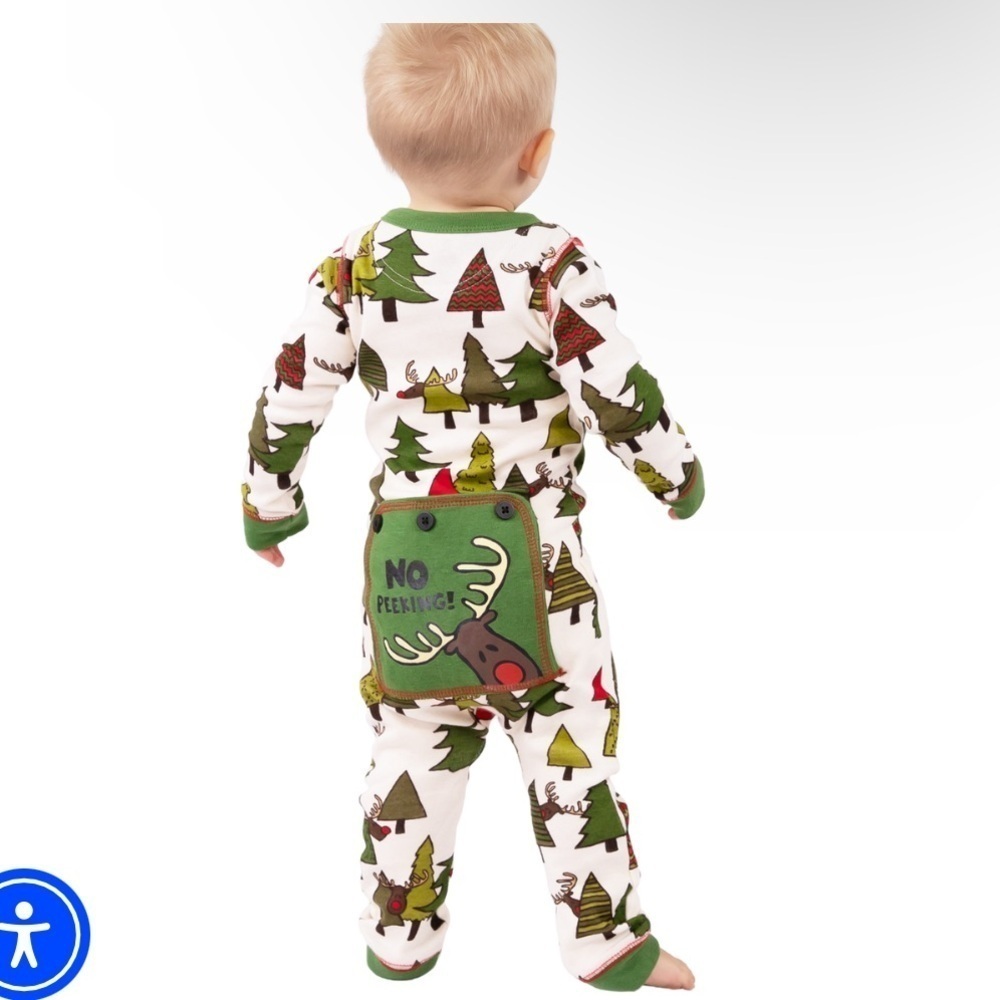 The Lazy One No Peeking! Infant Christmas Reindeer Onesie Flapjack